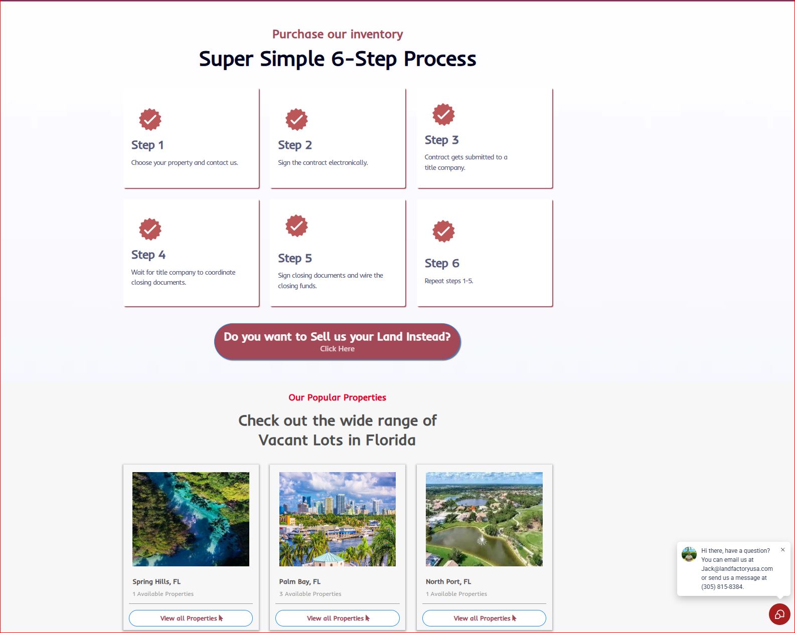 Land Factory Inventory – GHL Website